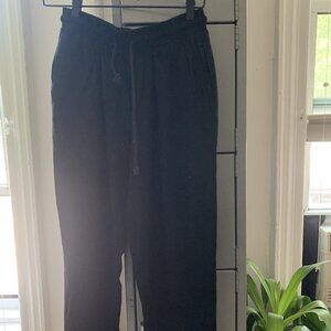 Black Crane Black Pants, Elastic Waist, Size S (Rayon/Wool)